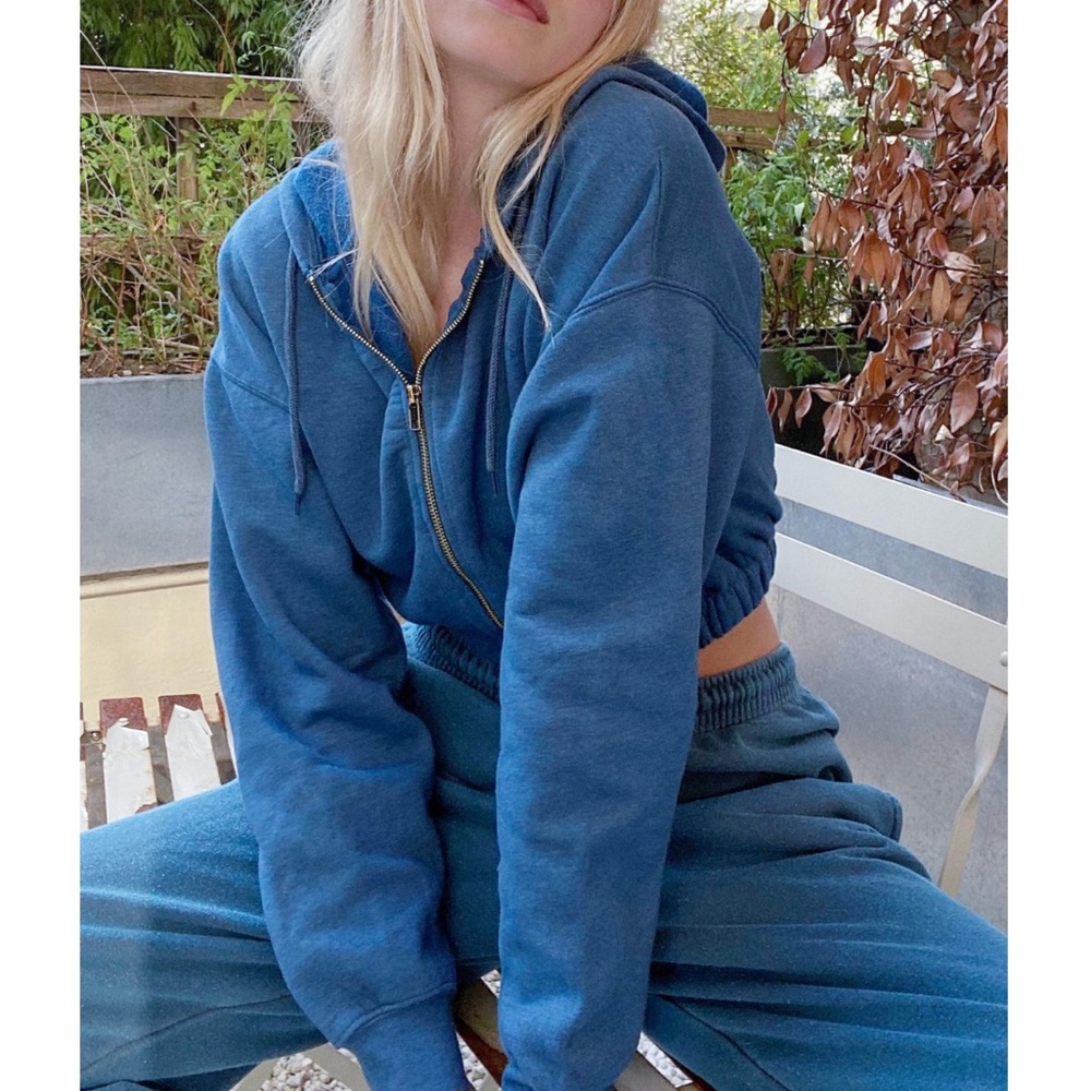 iets frans cropped zip up hoodie sweatshirt